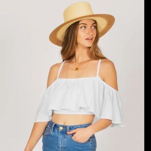 AMUSE SOCIETY Medium Life's A Frill Knit Top